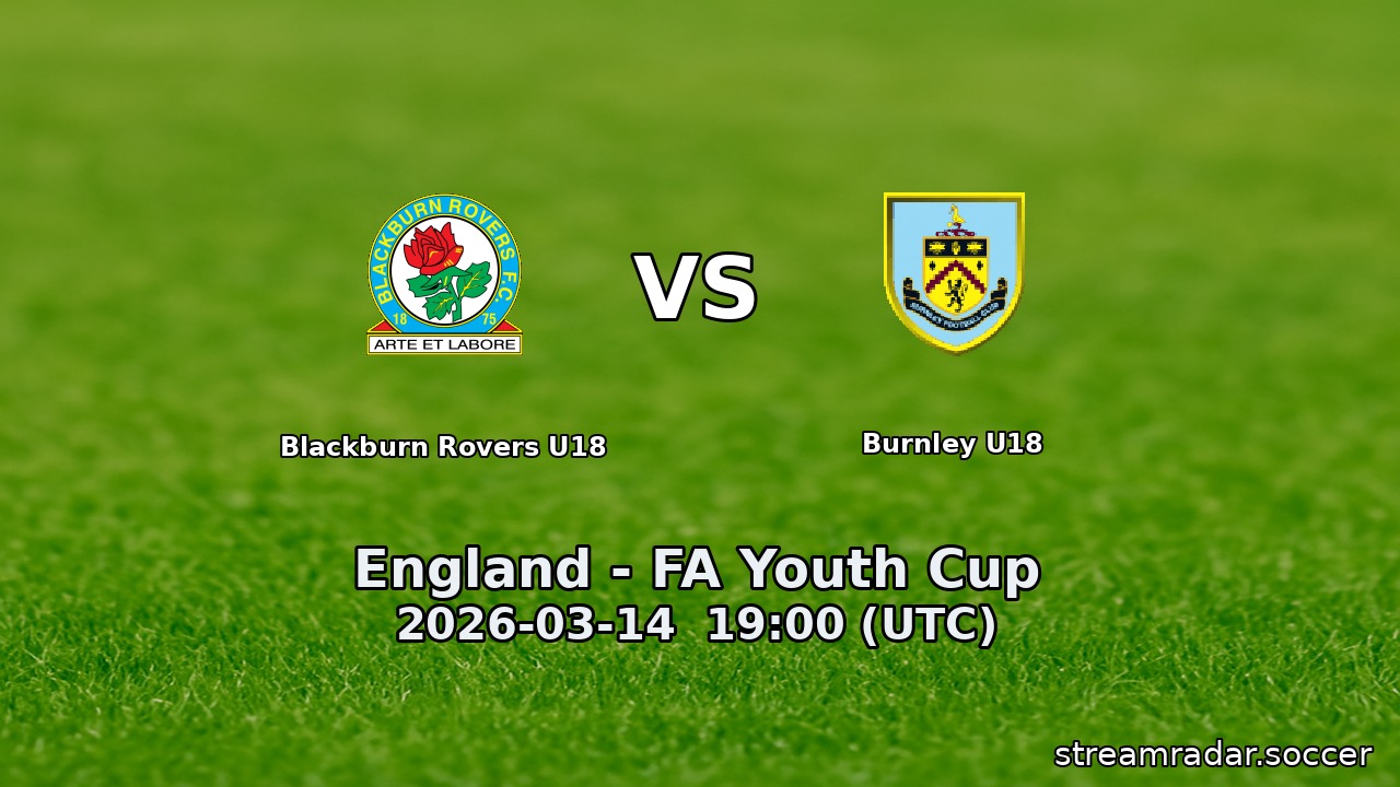 Blackburn Rovers U18 vs Burnley U18