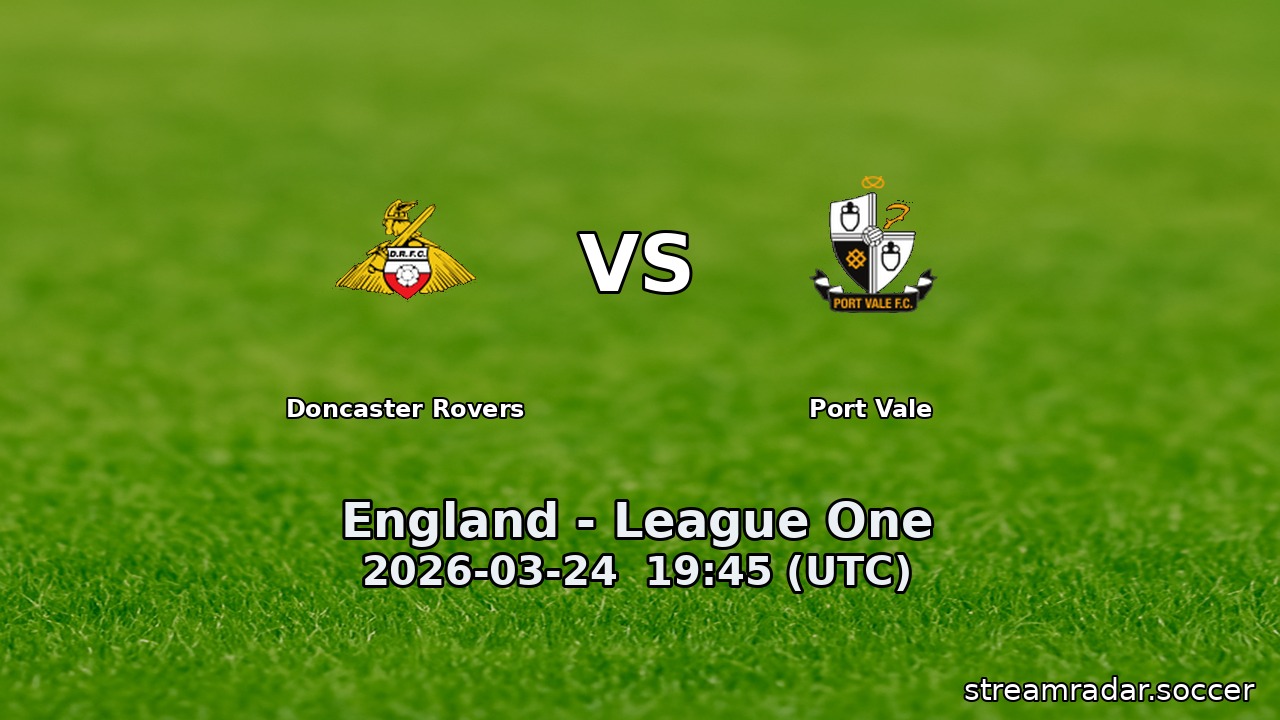 Doncaster Rovers vs Port Vale