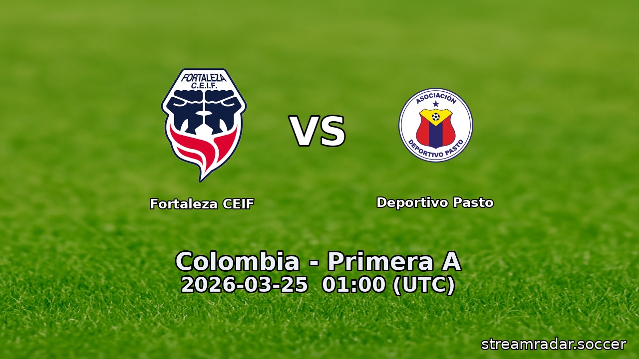 Fortaleza CEIF vs Deportivo Pasto