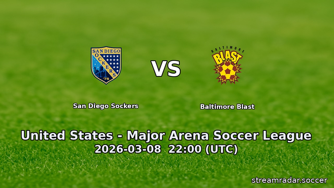 San Diego Sockers vs Baltimore Blast