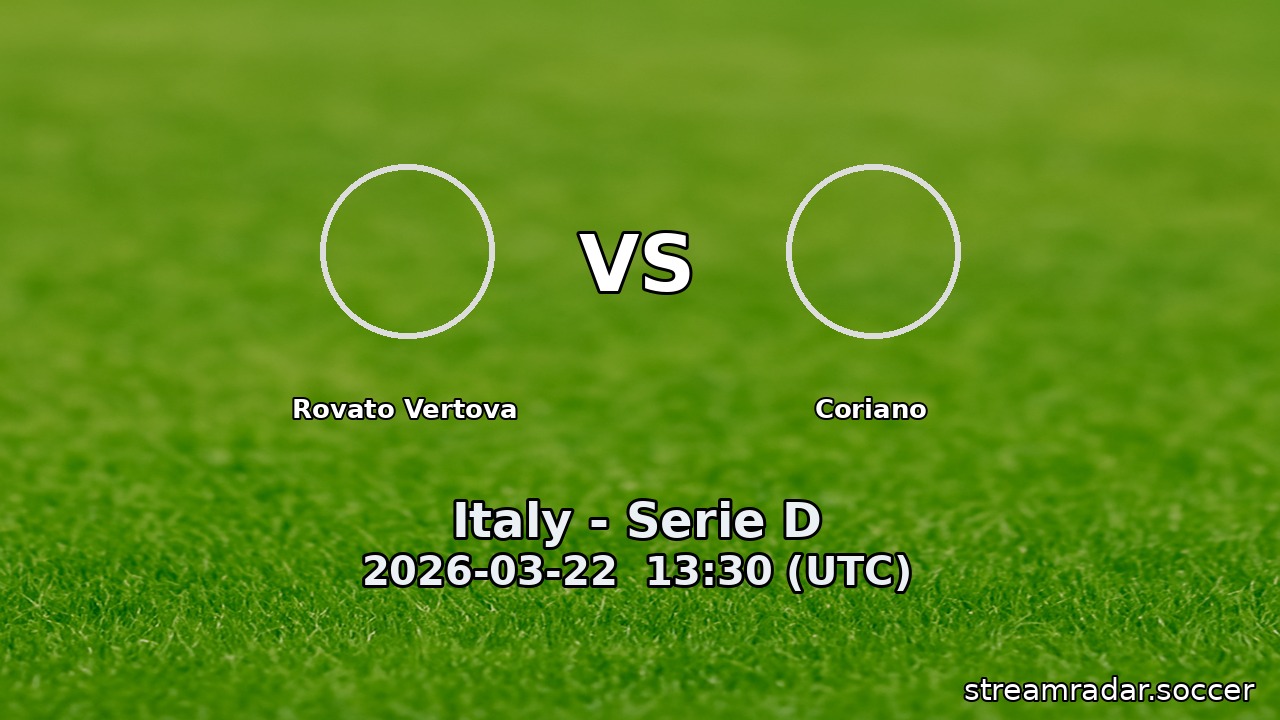 Rovato Vertova vs Coriano