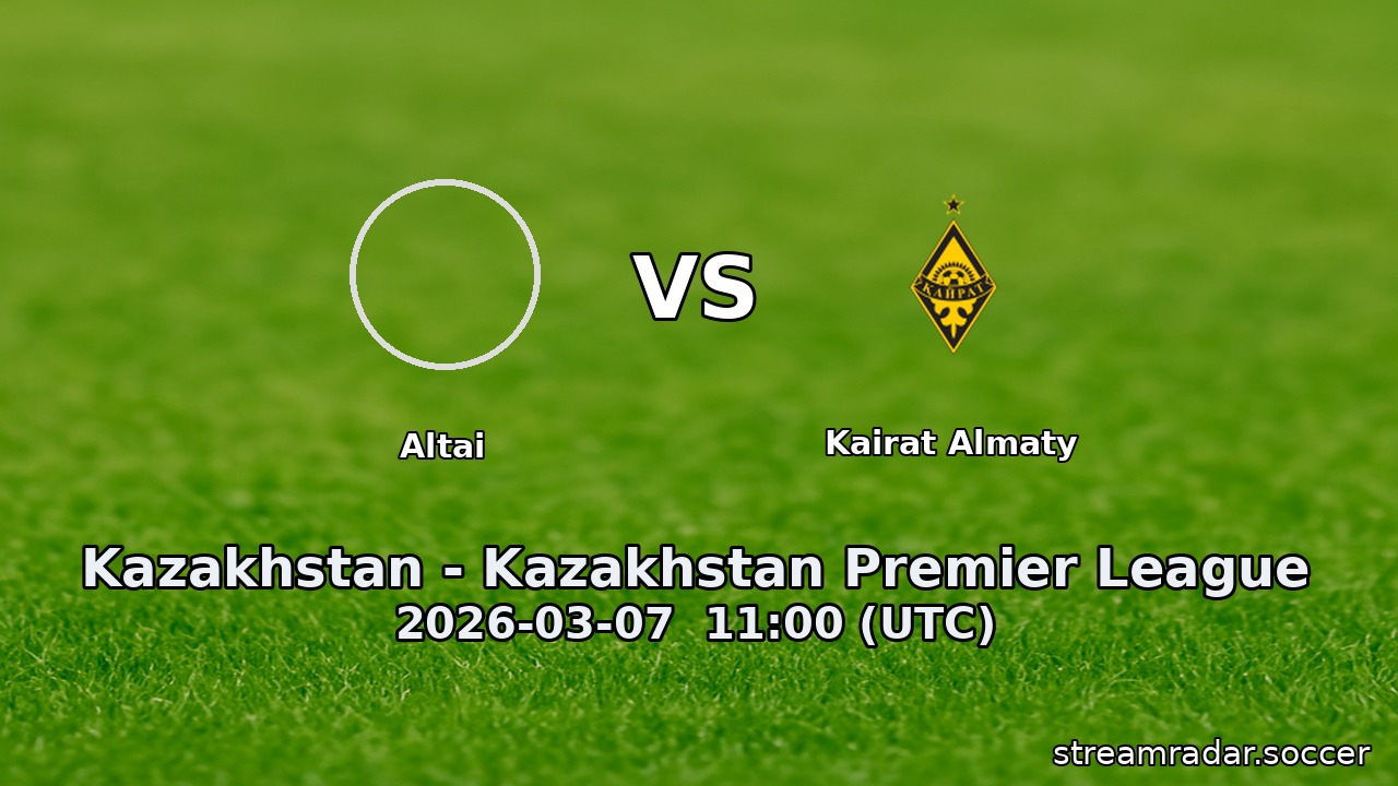 Altai vs Kairat Almaty