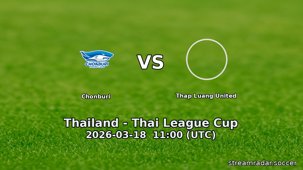 Chonburi vs Thap Luang United