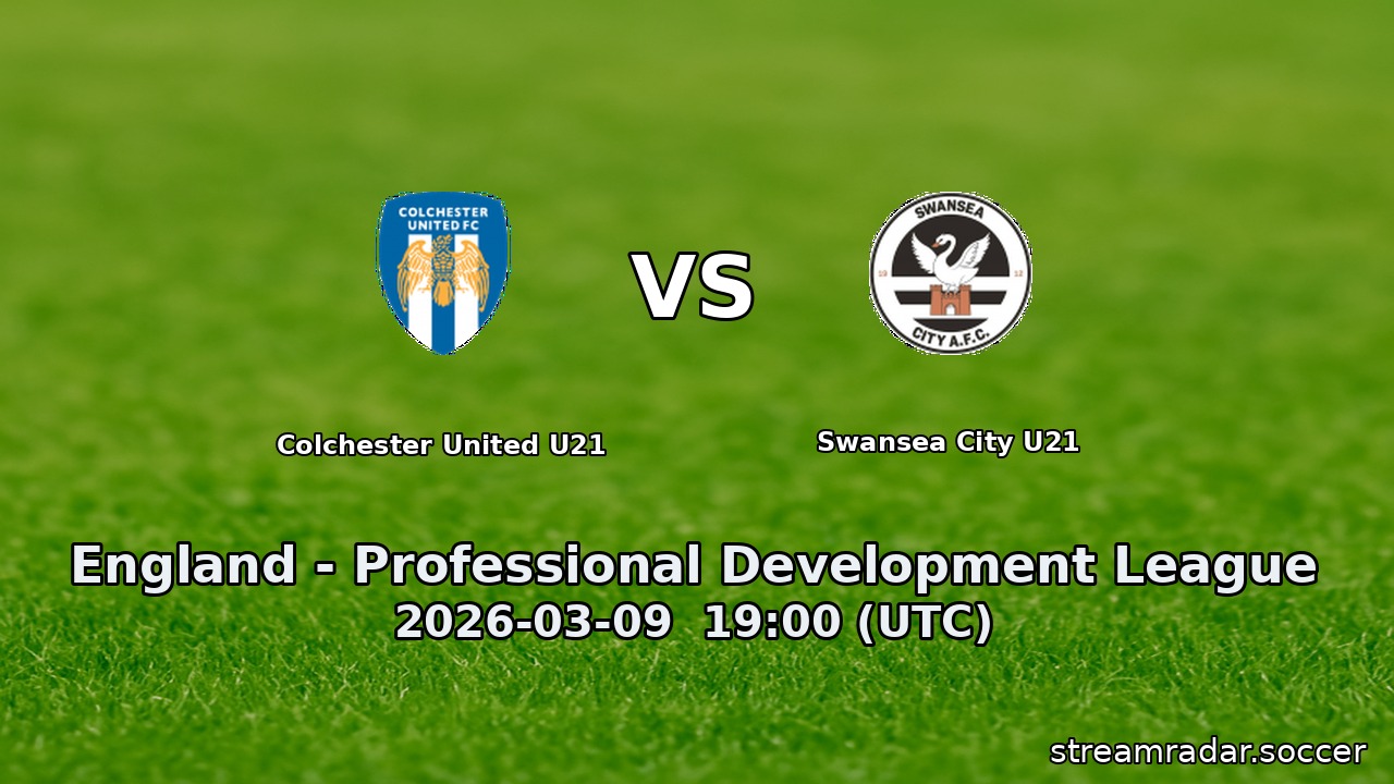 Colchester United U21 vs Swansea City U21