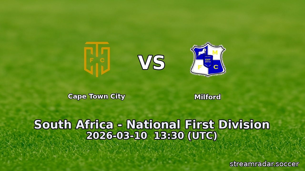 Cape Town City vs Milford