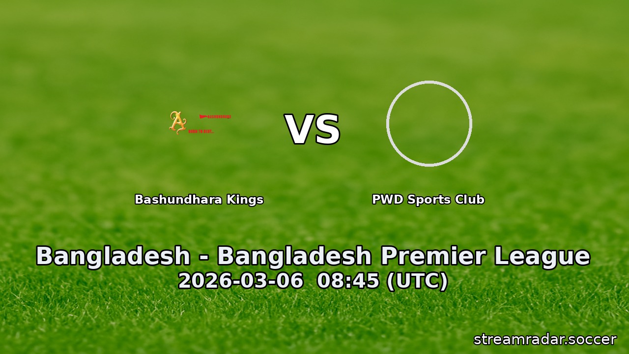Bashundhara Kings vs PWD Sports Club