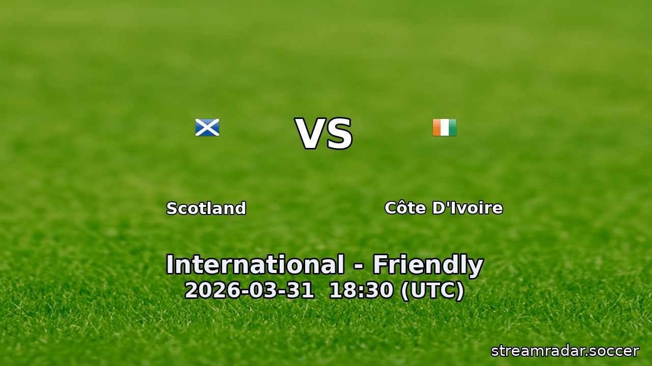 Scotland vs Côte D'Ivoire