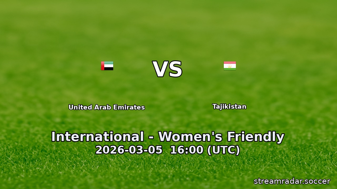United Arab Emirates vs Tajikistan