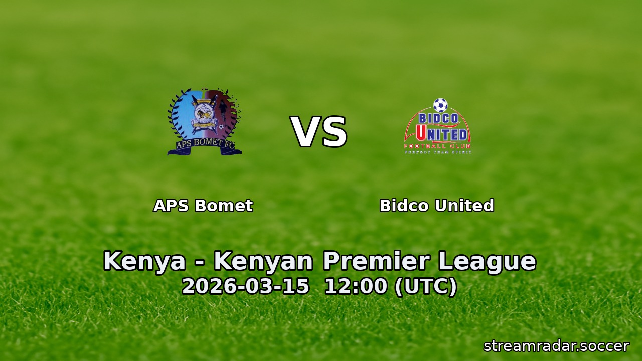 APS Bomet vs Bidco United