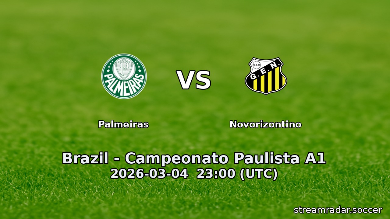 Palmeiras vs Novorizontino
