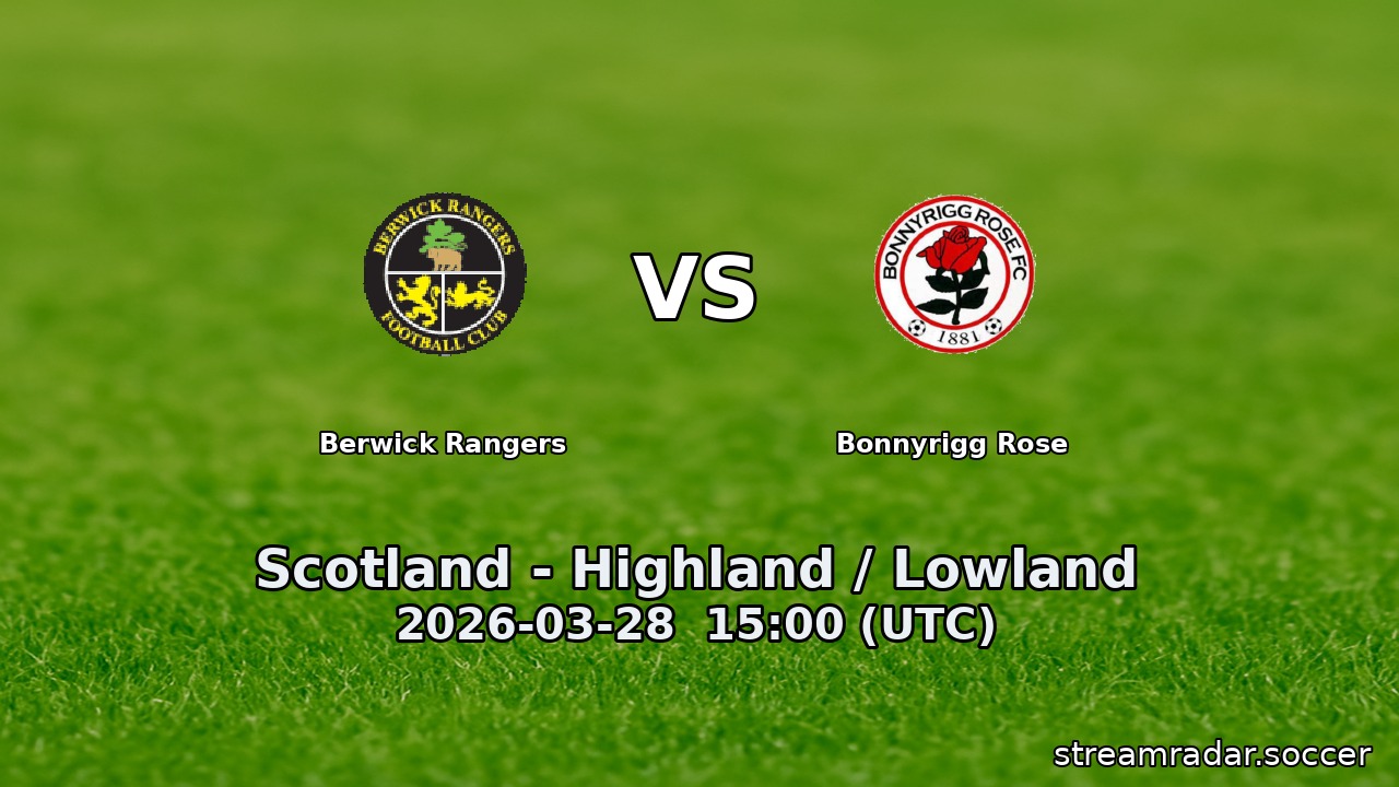Berwick Rangers vs Bonnyrigg Rose
