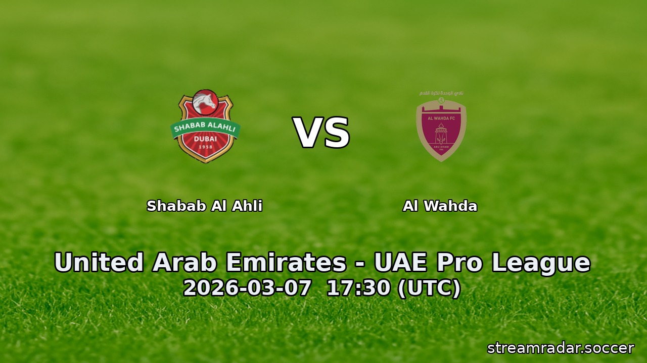 Shabab Al Ahli vs Al Wahda
