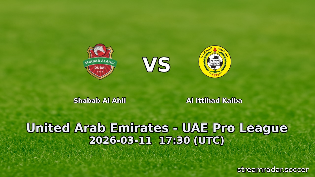 Shabab Al Ahli vs Al Ittihad Kalba
