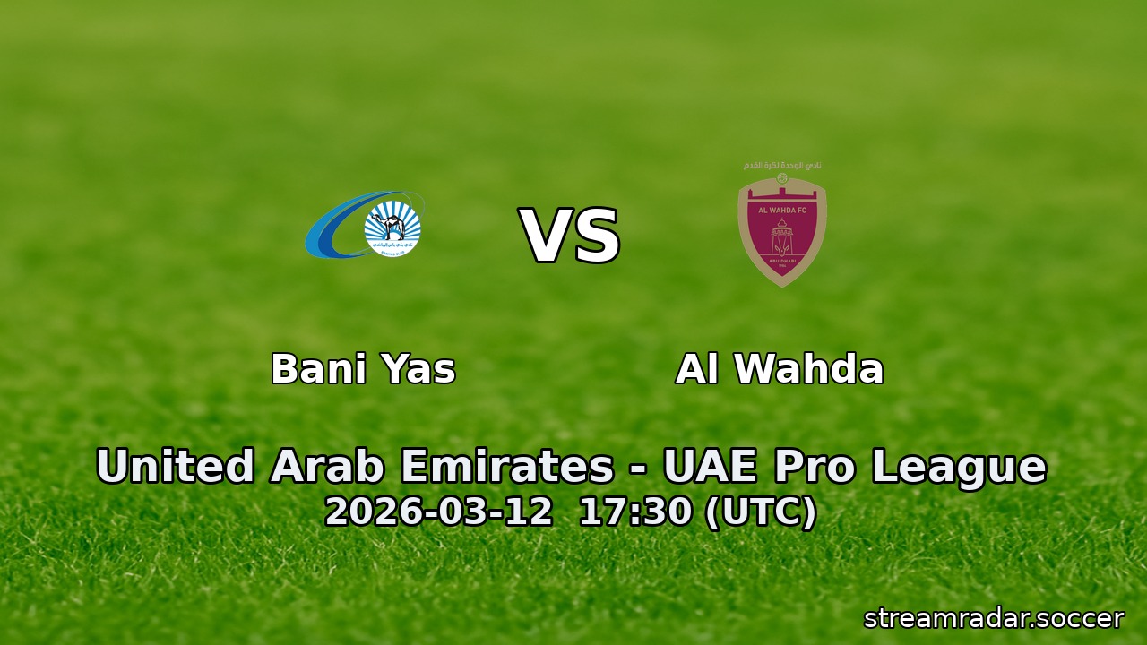 Bani Yas vs Al Wahda