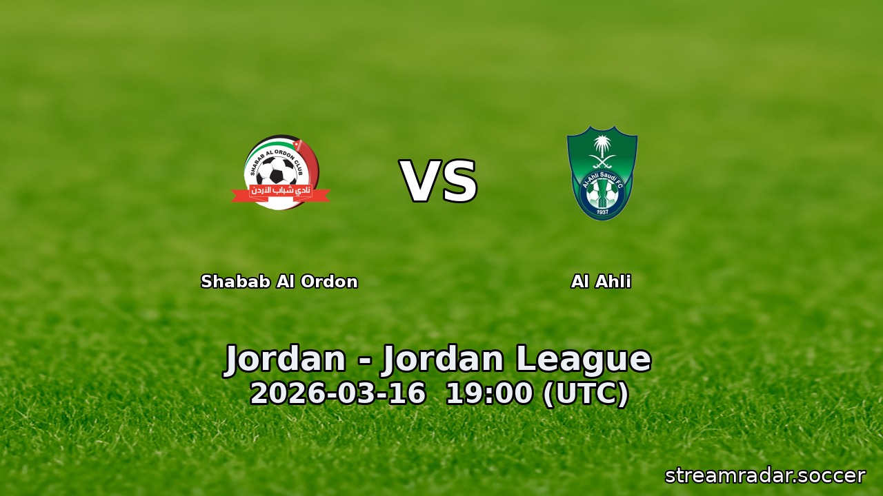 Shabab Al Ordon vs Al Ahli