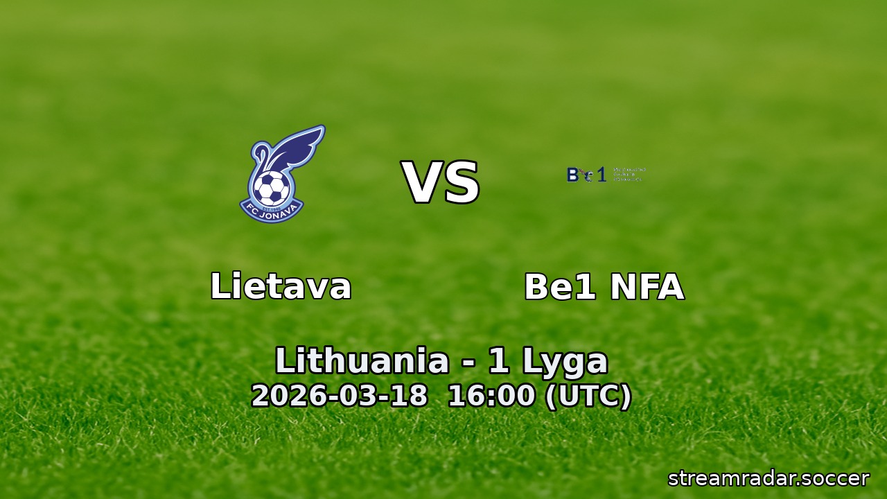Lietava vs Be1 NFA