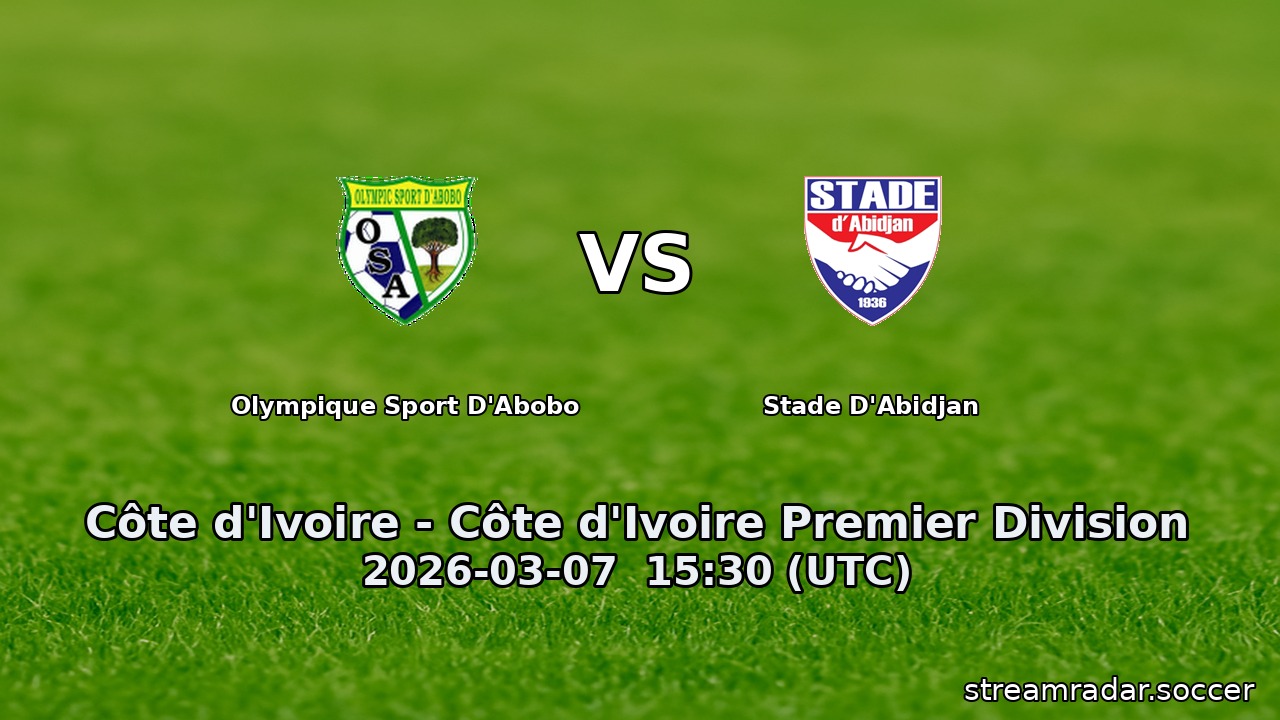 Olympique Sport D'Abobo vs Stade D'Abidjan