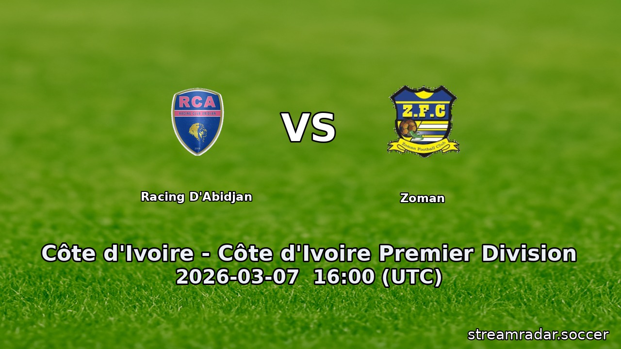 Racing D'Abidjan vs Zoman