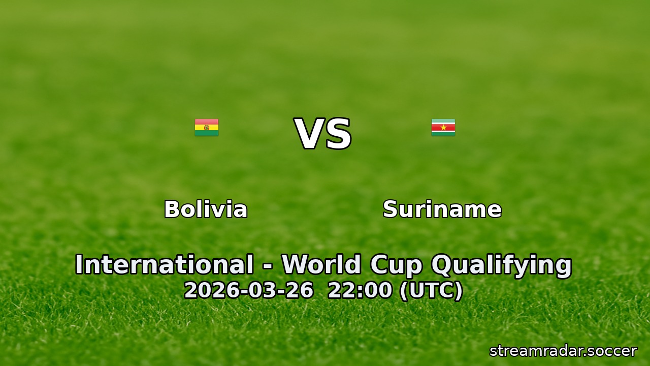 Bolivia vs Suriname