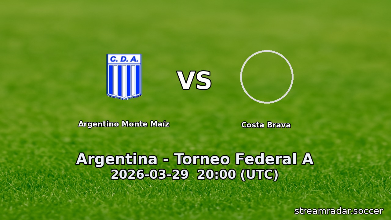 Argentino Monte Maíz vs Costa Brava