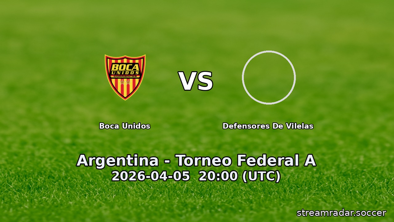 Boca Unidos vs Defensores De Vilelas