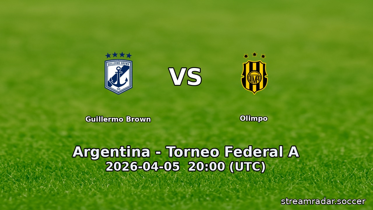 Guillermo Brown vs Olimpo