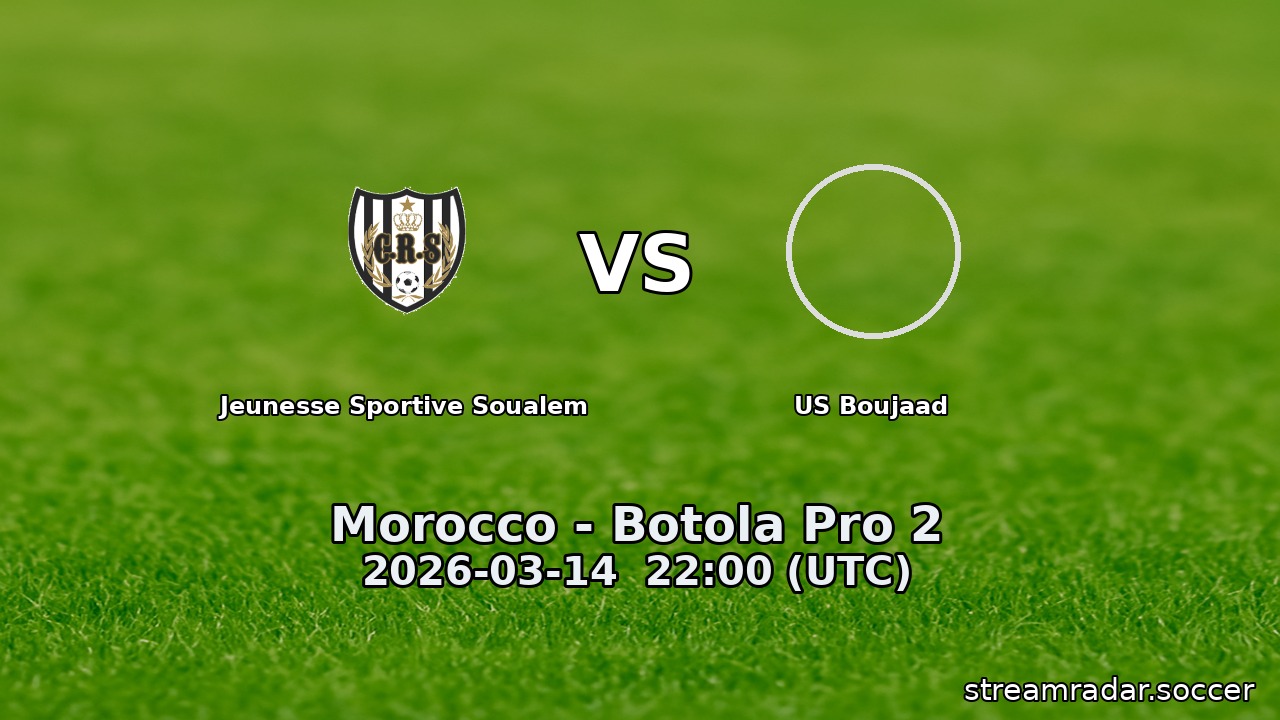Jeunesse Sportive Soualem vs US Boujaad