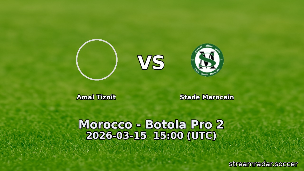 Amal Tiznit vs Stade Marocain