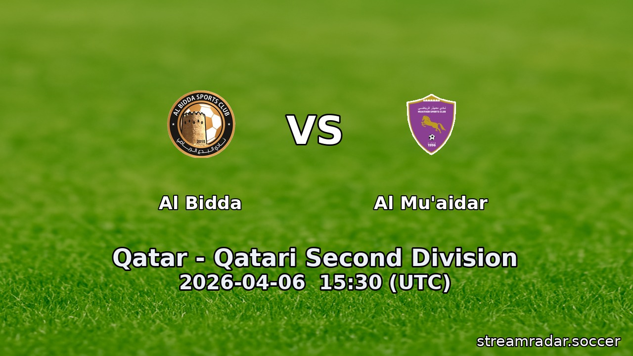 Al Bidda vs Al Mu'aidar