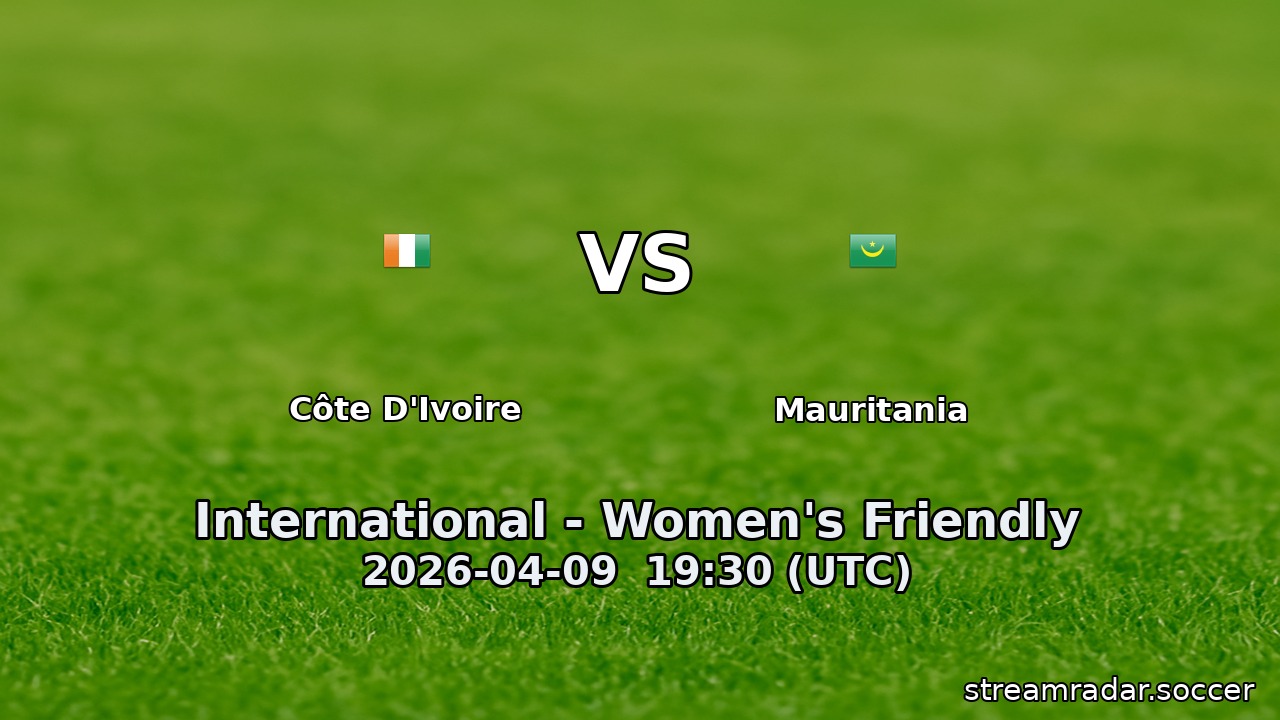 Côte D'Ivoire vs Mauritania