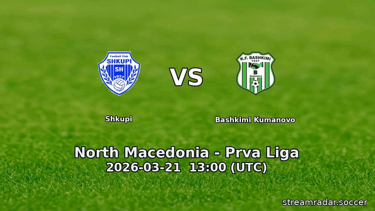Shkupi vs Bashkimi Kumanovo