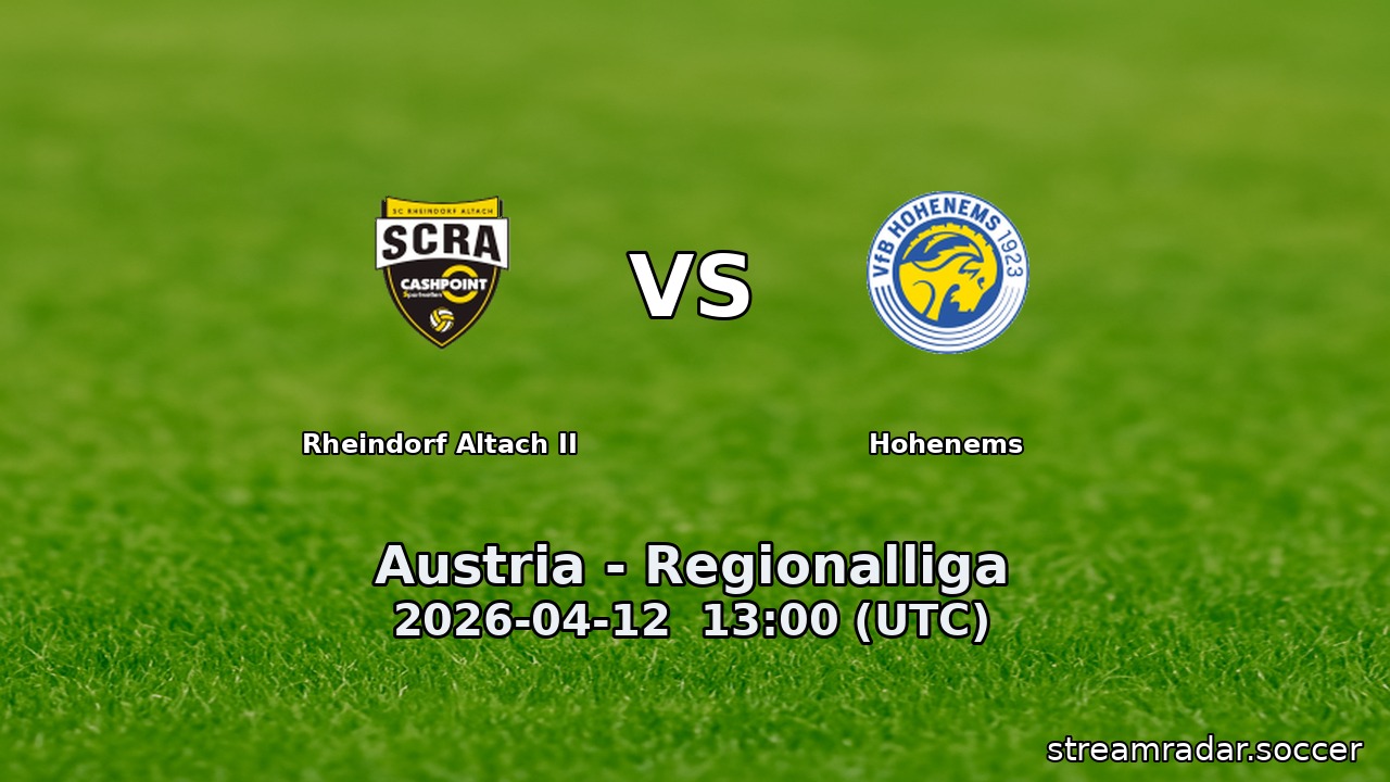 Rheindorf Altach II vs Hohenems