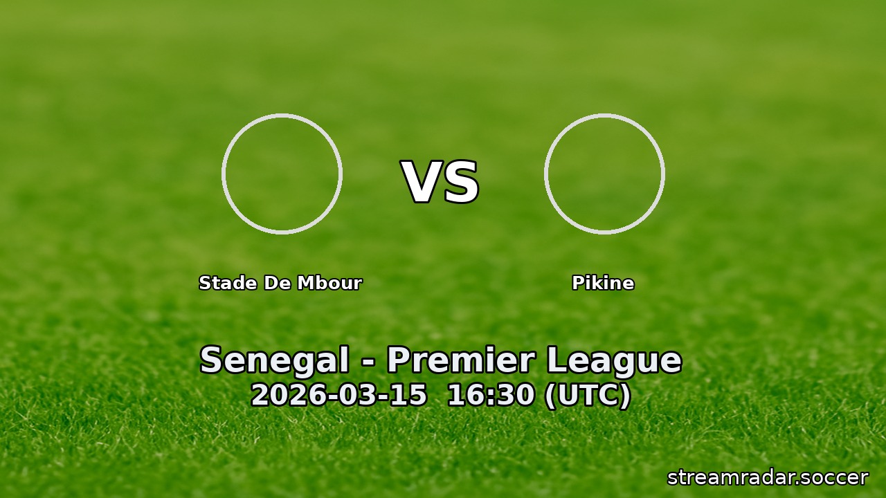 Stade De Mbour vs Pikine