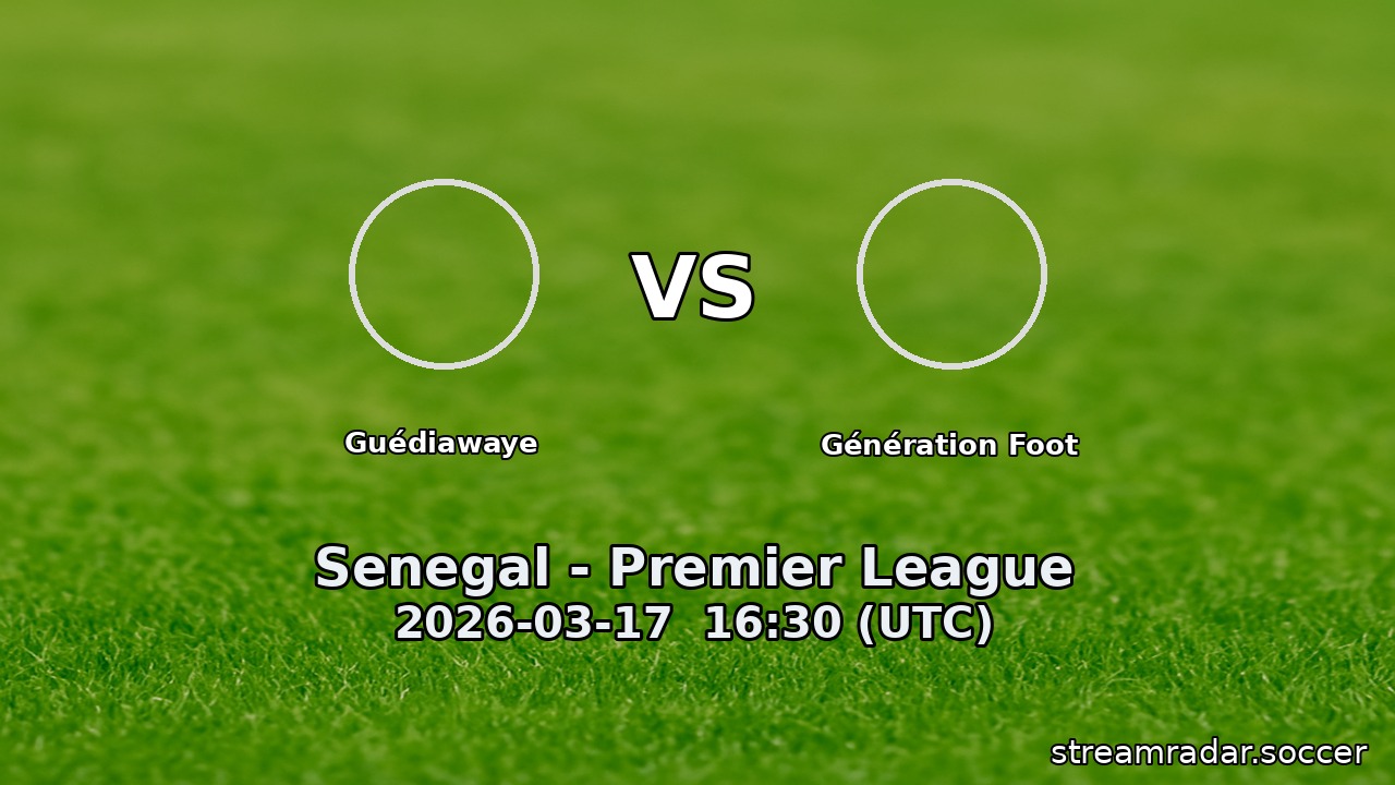 Guédiawaye vs Génération Foot