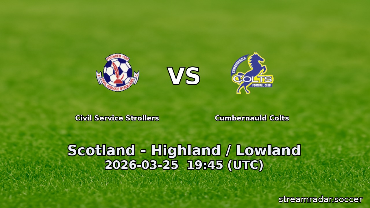 Civil Service Strollers vs Cumbernauld Colts