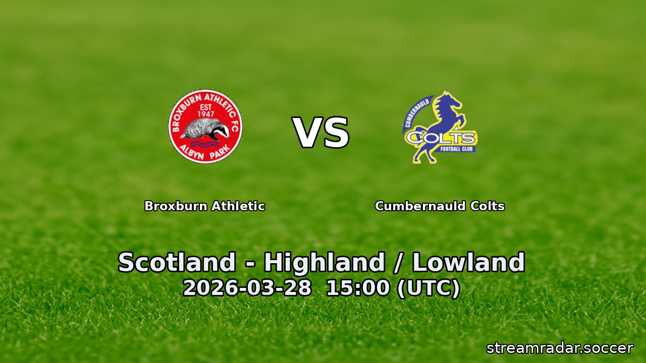 Broxburn Athletic vs Cumbernauld Colts