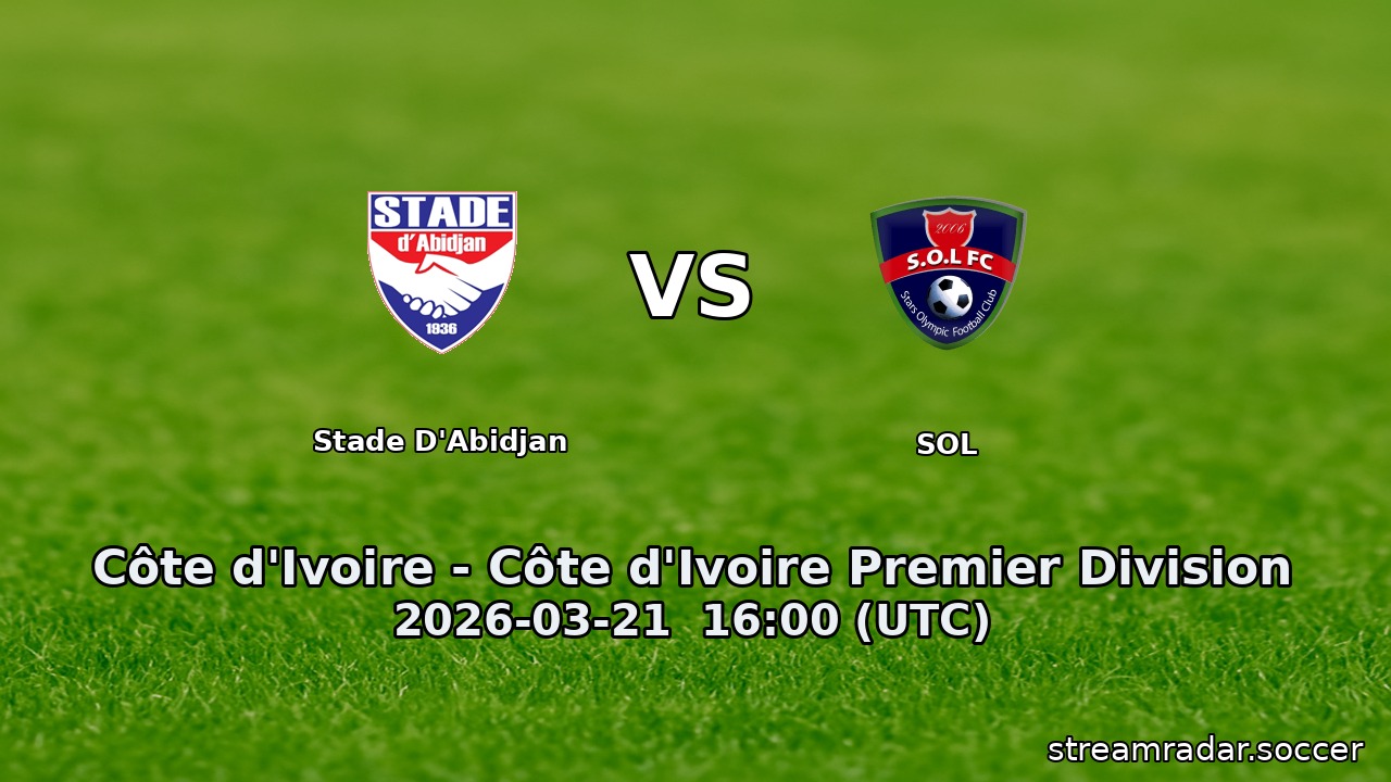 Stade D'Abidjan vs SOL