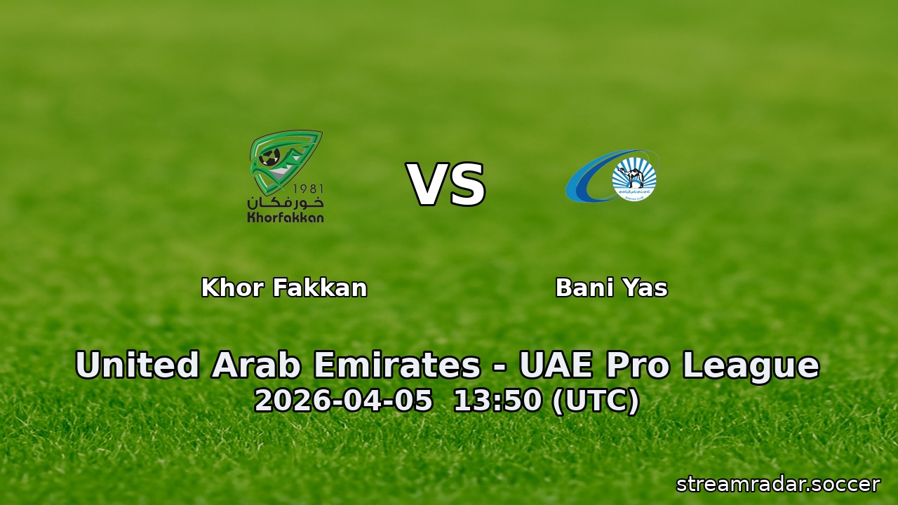 Khor Fakkan vs Bani Yas