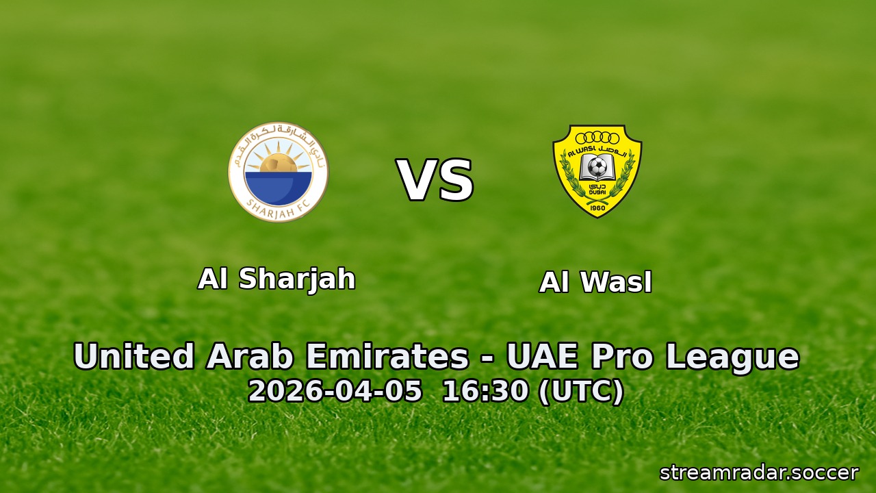 Al Sharjah vs Al Wasl