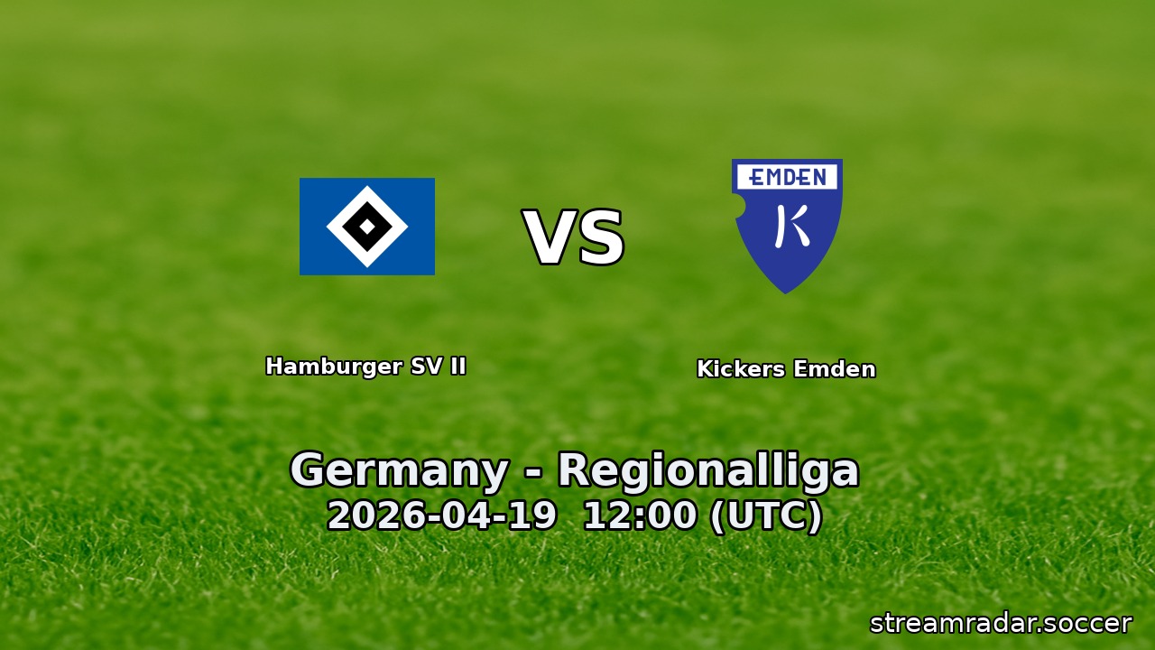 Hamburger SV II vs Kickers Emden