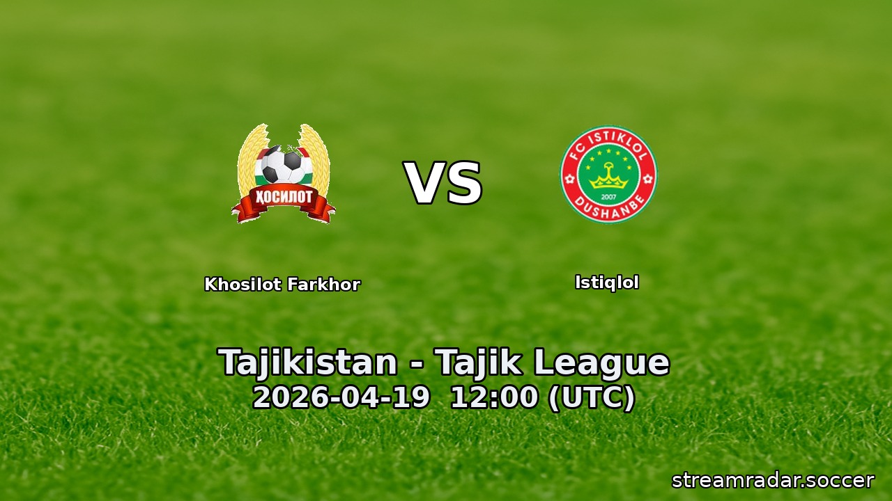 Khosilot Farkhor vs Istiqlol