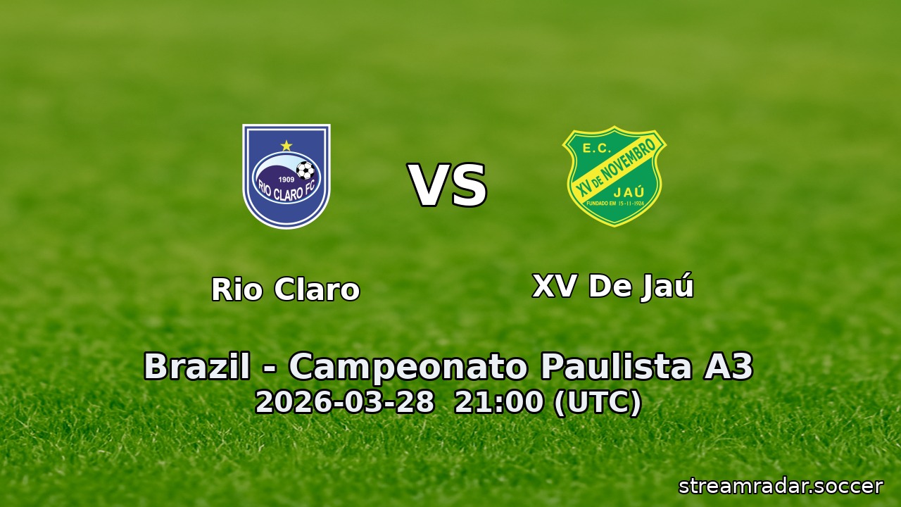 Rio Claro vs XV De Jaú
