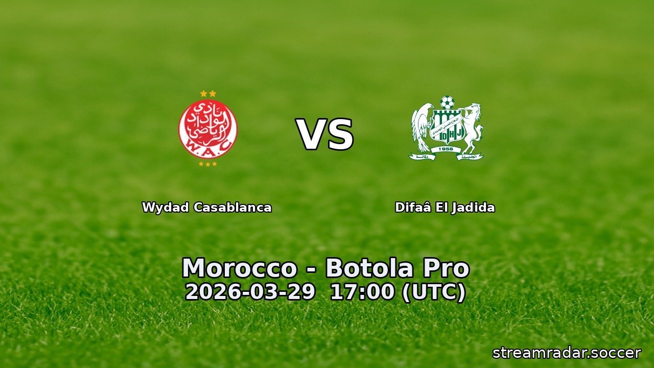 Wydad Casablanca vs Difaâ El Jadida