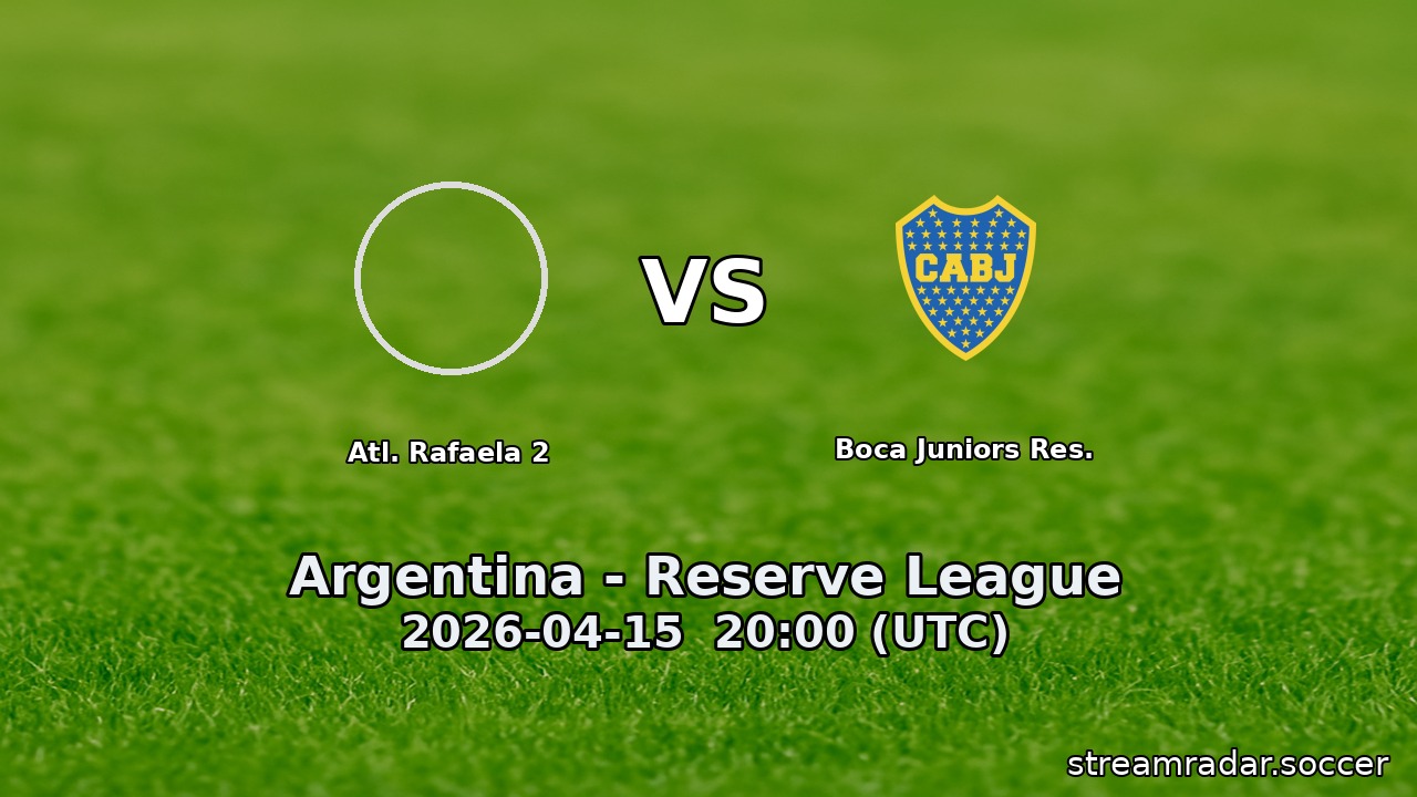 Atl. Rafaela 2 vs Boca Juniors Res.