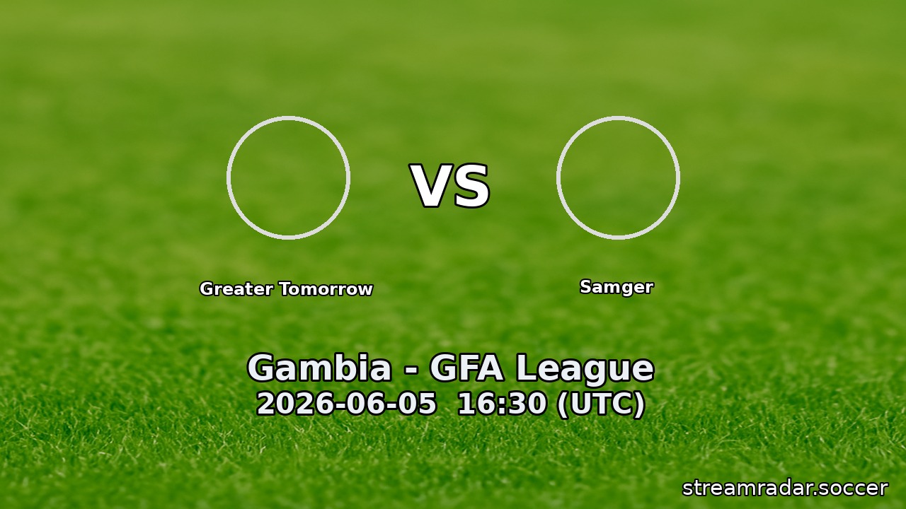 Greater Tomorrow vs Samger