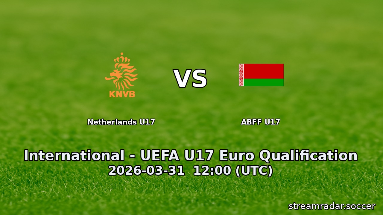 Netherlands U17 vs ABFF U17