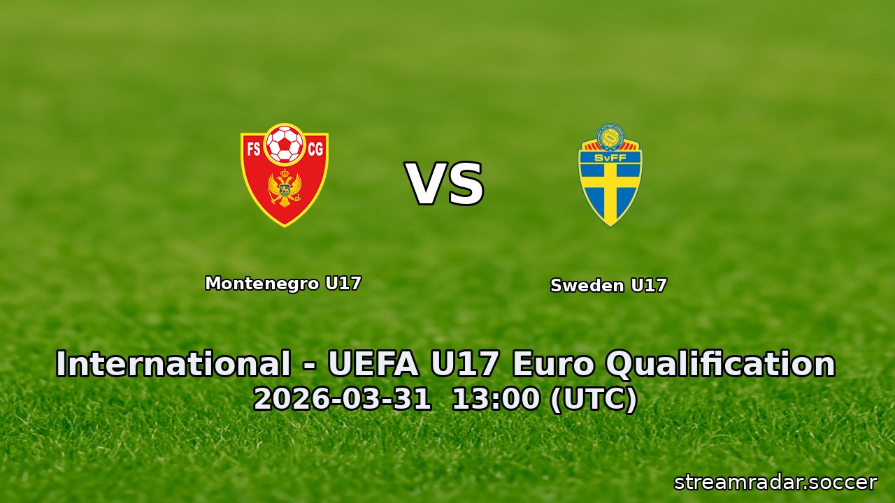 Montenegro U17 vs Sweden U17