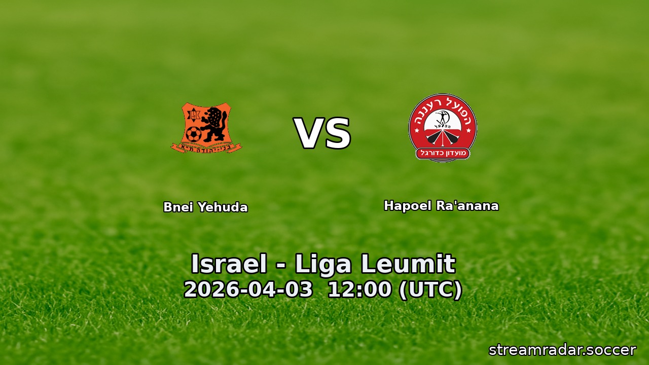 Bnei Yehuda vs Hapoel Ra'anana