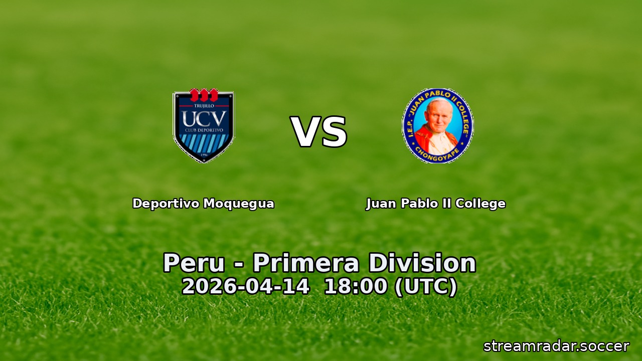 Deportivo Moquegua vs Juan Pablo II College
