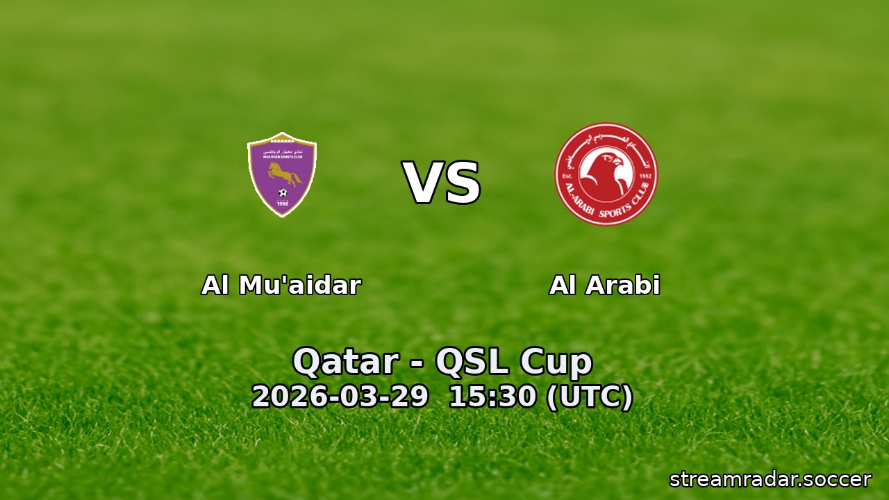 Al Mu'aidar vs Al Arabi
